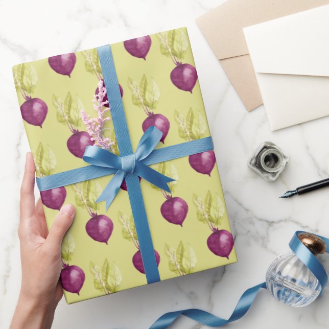 Papier Cadeau Motif d'aquarelle de betterave mignonne (Cadeaux)