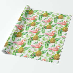 Papier Cadeau Motif d'aquarelle de jardin tropical