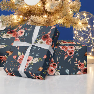 Papier Cadeau Motif d'aquarelle en terre cuite