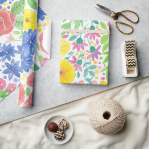 Papier Cadeau Motif d'aquarelle florale