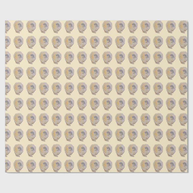 Papier Cadeau Motif d'aquarelle Golden Oyster (Plat)
