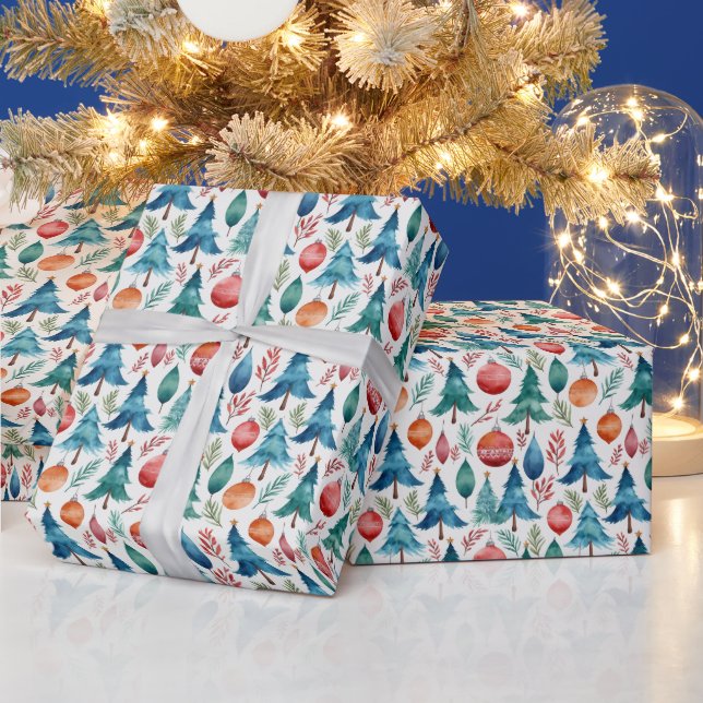 Papier Cadeau Motif d'arbre de Noël (Vacances)
