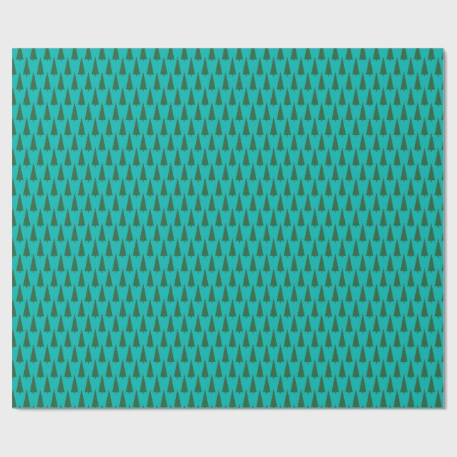 Papier Cadeau Motif d'arbre de Noël simple (Plat)