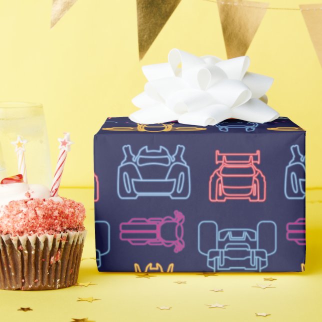 Papier Cadeau Motif d'arrière-plan Batwheel™ Neon (Fête d'anniversaire)