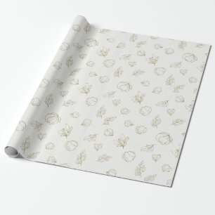 Papier Cadeau Motif d'art botanique minimal en ligne (3)
