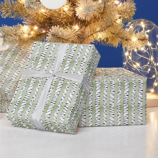 Papier Cadeau Motif d'art de bouleau (Vacances)