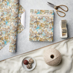 Papier Cadeau Motif d'art en mosaïque polygonale rétro moderne f