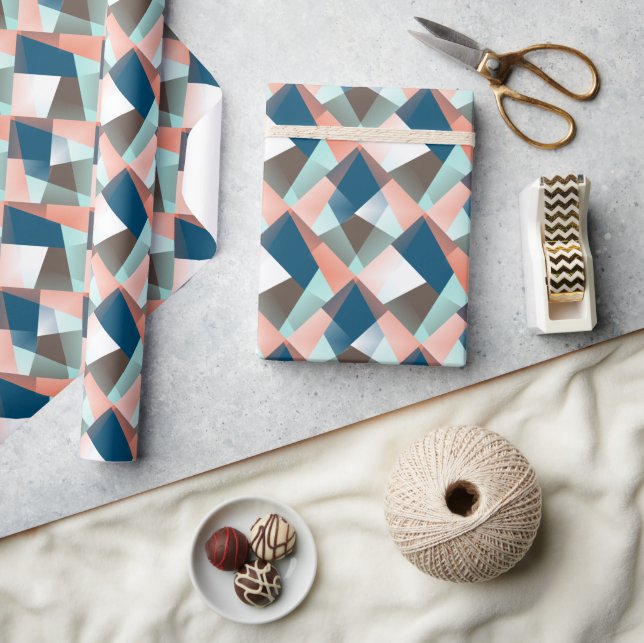 Papier Cadeau Motif d'art moderne Abstrait Hip géométrique mosaï (Artisanat)