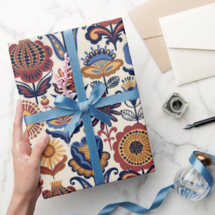 Papier Cadeau Motif d'art populaire 