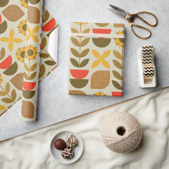 Papier Cadeau Motif d'automne (Artisanat)