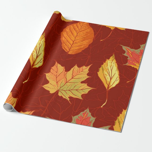 Papier Cadeau Motif d'automne (Déroulé)
