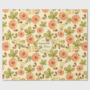 Papier Cadeau Motif d'automne Vintage d'aquarelle