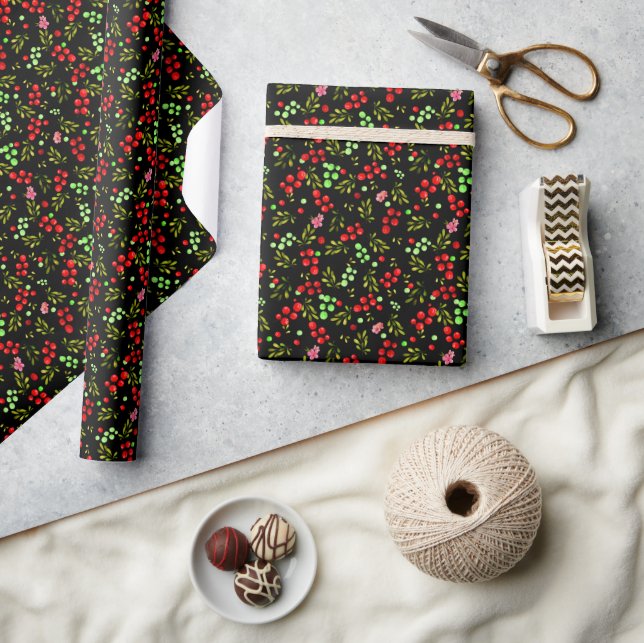 Papier Cadeau Motif de Baies (Artisanat)
