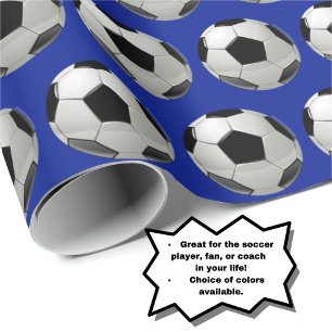 Papier Cadeau Motif de balle de soccer amusant sur papier d'enve