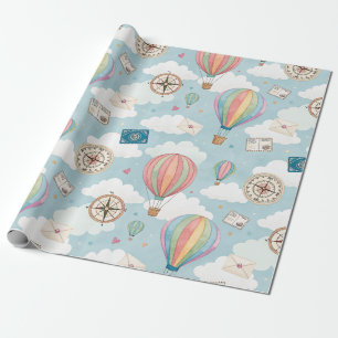 Papier Cadeau Motif de ballon à air chaud vintage (2)