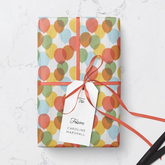 Papier Cadeau Motif de ballons colorés lavés au soleil (Créateur téléchargé)