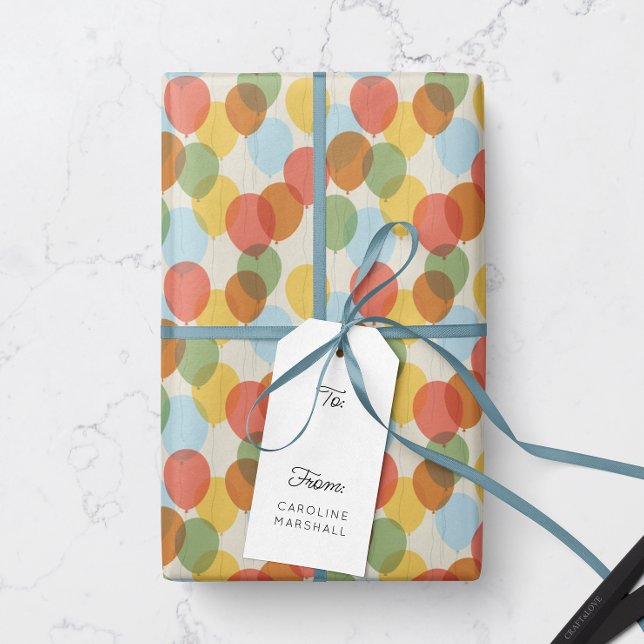 Papier Cadeau Motif de ballons colorés lavés au soleil (Créateur téléchargé)