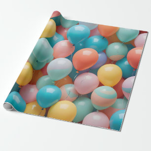 Papier Cadeau Motif de ballons de fête colorés