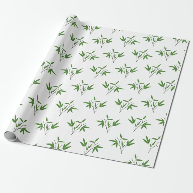 Papier Cadeau Motif de bambou twig (Déroulé)