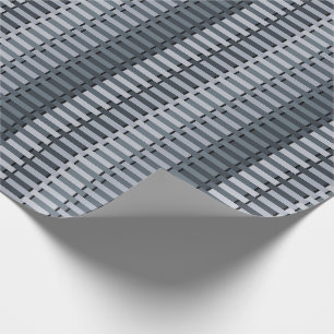 Papier Cadeau Motif de bande contemporaine gris espace