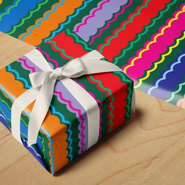 Papier Cadeau Motif de bande couleur gras (Créateur téléchargé)
