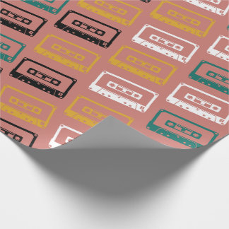 Papier Cadeau Motif de bande de cassette