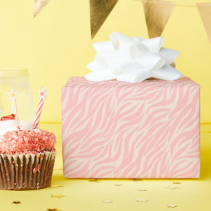 Papier Cadeau Motif de bande de tigre rose vif amusant