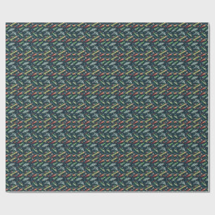 Papier Cadeau Motif de bande dessinée de vaisseau spatial de bat