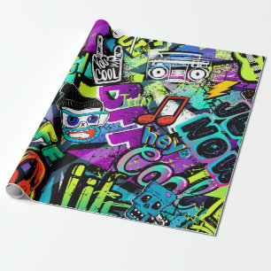 Papier Cadeau motif de bande dessinée sans soudure Abstrait. Rép
