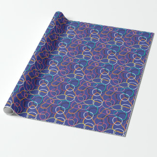 Papier Cadeau Motif de bandes Cercles Abstraits vintages