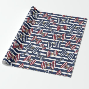 Papier Cadeau Motif de bandes de ruban patriotique