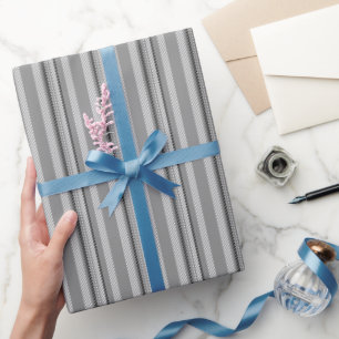 Papier Cadeau motif de bandes graphiques en niveaux de gris vint