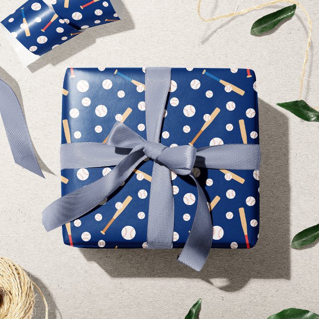 Papier Cadeau Motif de baseball et de bats (Créateur téléchargé)