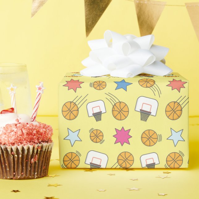 Papier Cadeau Motif de basket amusant (Fête d'anniversaire)