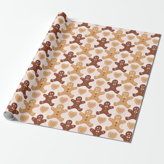 Papier Cadeau Motif de biscuits au gingembre (Déroulé)