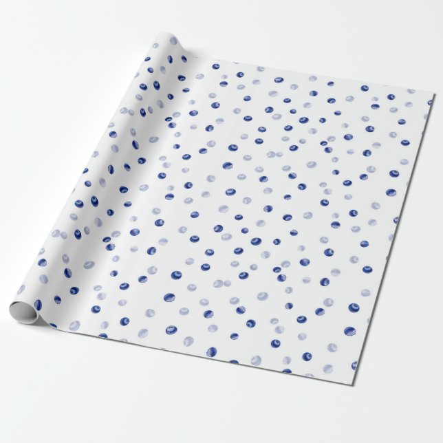 Papier Cadeau Motif de bleuets éparpillés (Déroulé)