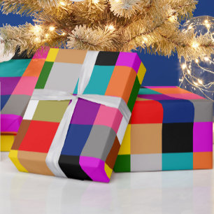 Papier Cadeau Motif de blocs de couleur audacieux et colorés 