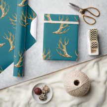 Motif de bois de cerf bleu sarcelle foncé Cadeau m