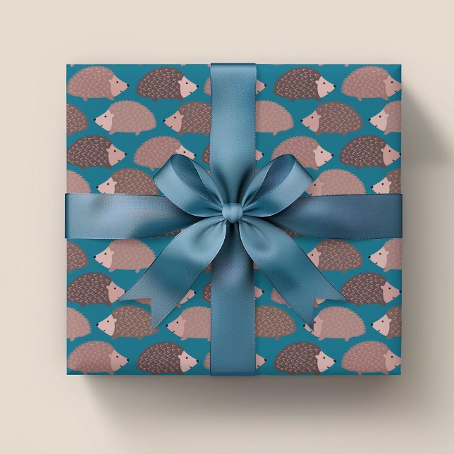 Papier Cadeau Motif de bois de hérisson (Cute hedgehog wrapping paper, ideals for kids birthday party and animal lovers)
