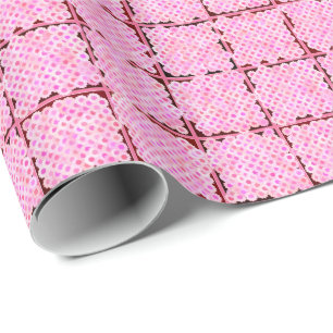 Papier Cadeau Motif de boîte à fleurs, nuances de rose