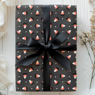 Papier Cadeau Motif de bonbons en forme de maïs d'Halloween effr