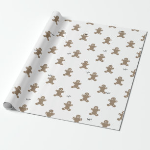 Papier Cadeau Motif de bonhomme en pain d'épice de vacances 29 p
