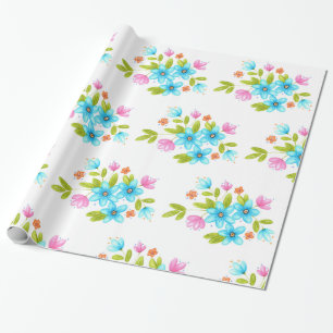 Papier Cadeau Motif de bouquet multicolore