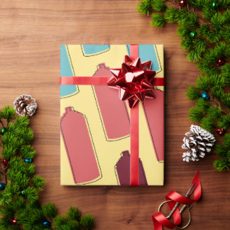 Papier Cadeau Motif de Bouteille de Peinture en Spray