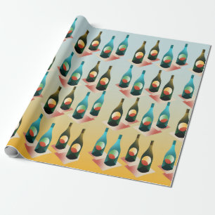 Papier Cadeau Motif de bouteilles pour amateurs de vin