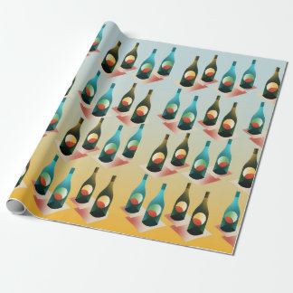 Papier Cadeau Motif de bouteilles pour amateurs de vin