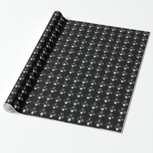 Papier Cadeau Motif De Bowls De Pelouse Noir Et Blanc.