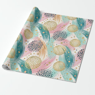 Papier Cadeau Motif de brosse et de point Abstrait - Accents Gol