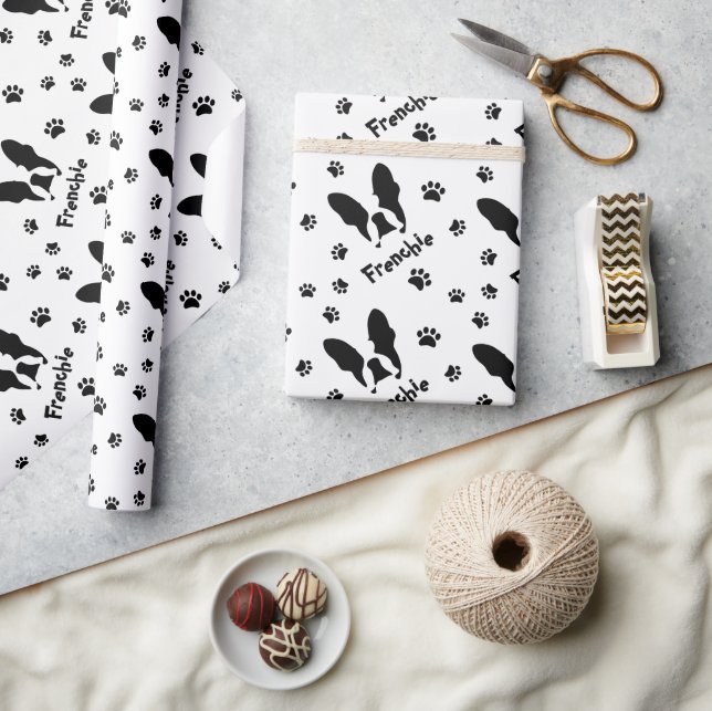 Papier Cadeau Motif de bulldog français (Artisanat)