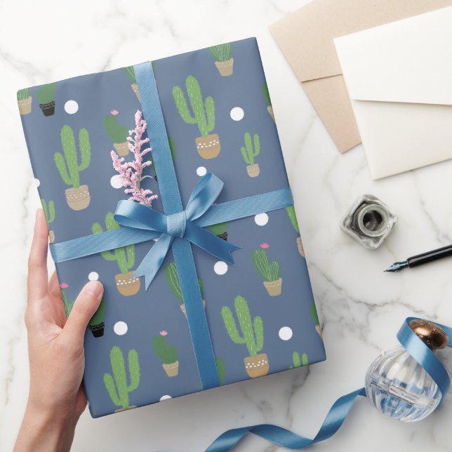 Papier Cadeau Motif de cactus mignon (Cadeaux)